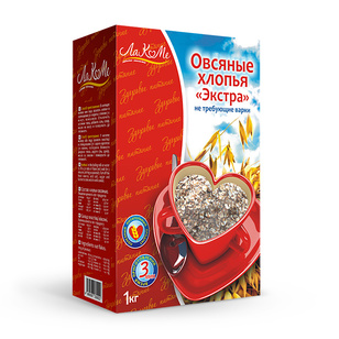 Хлопья Овсяные Экстра Лакоме 1 кг. *2шт