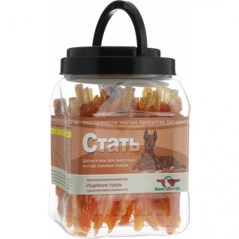 Лакомство для собак Стать сушеное мясо индейки на воловьей коже Green Qzin 750 гр.