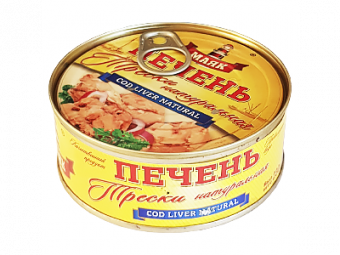 Печень трески  натуральная, берег Маяк 230 гр.